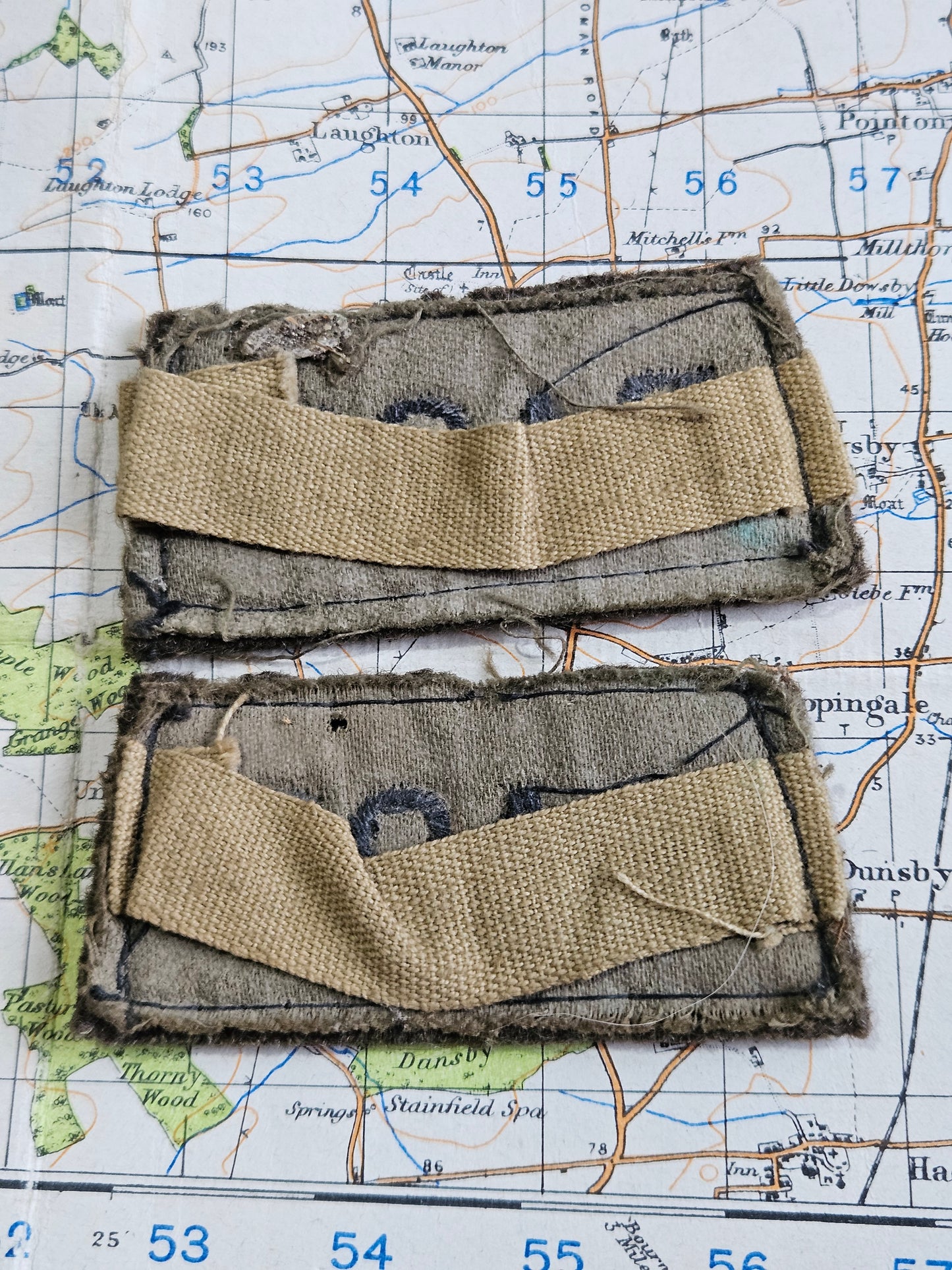 Genuine WW2 Royal Army Ordnance Corps RAOC Slip On Shoulder Titles