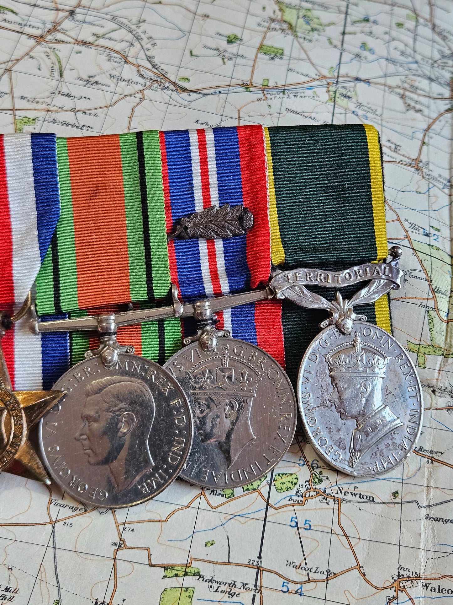 Original WW2 Star and Territorial Efficiency Medal Group on bar.