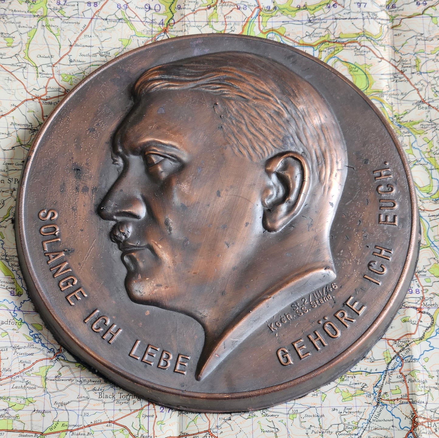 Replica Ww2 German, Nazi display plaque Medallion, Adolf hitler.