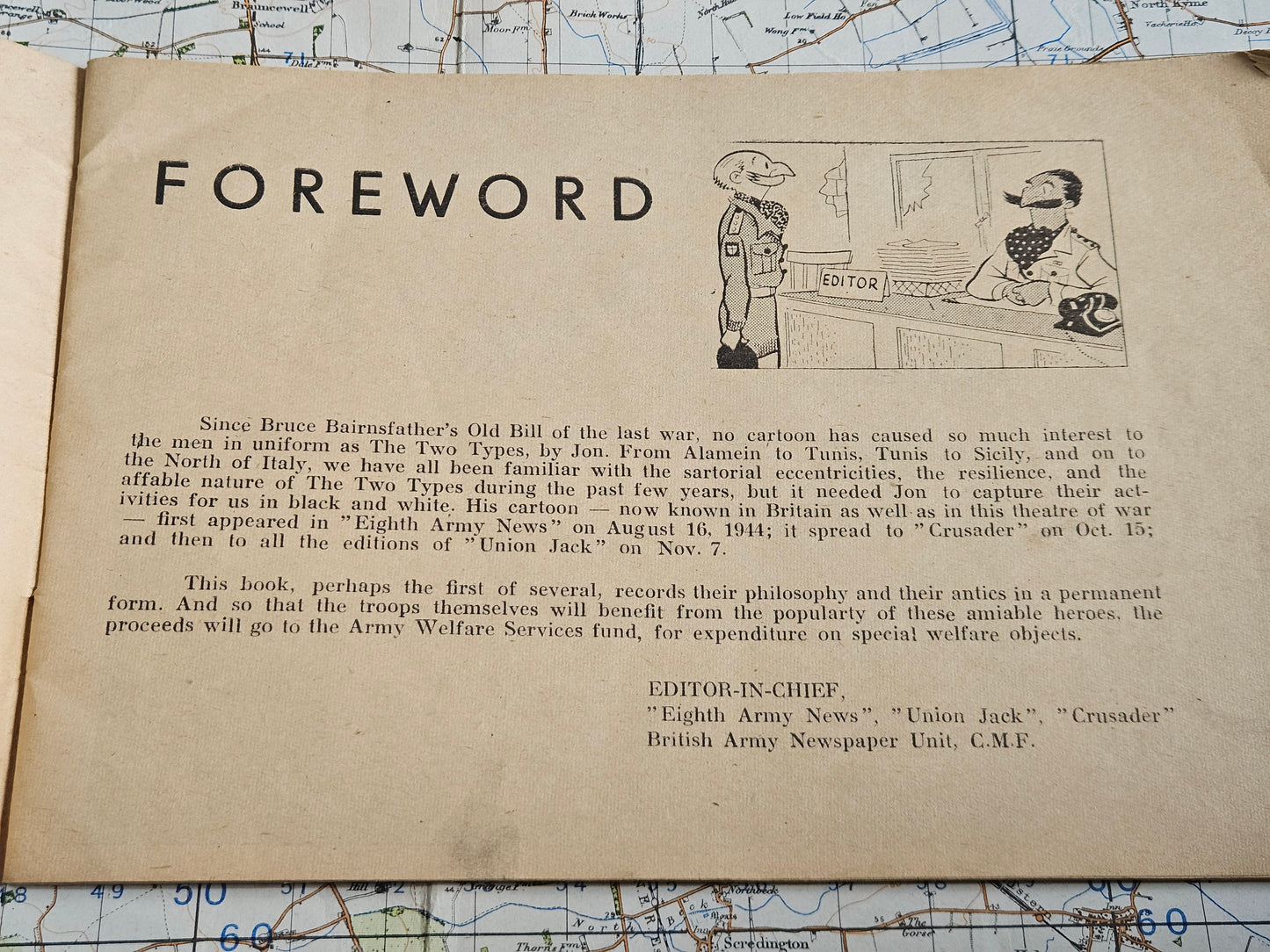 Original Copy The Two Types by Jon Cartoons World War 2 Army Welfare Publication