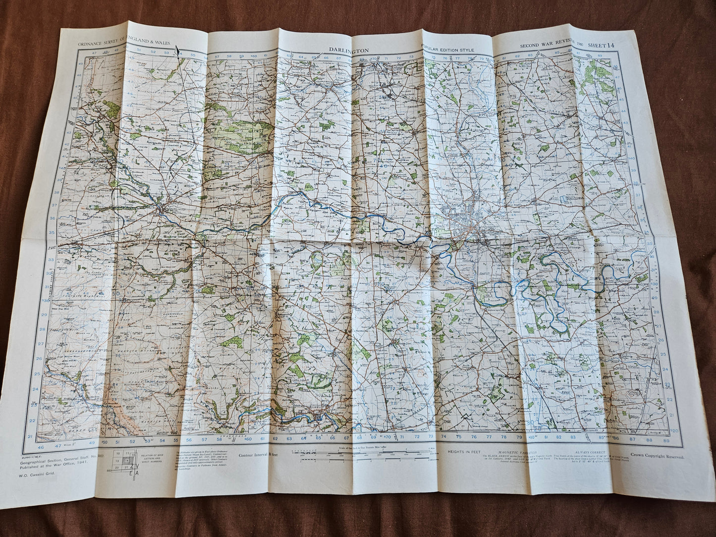 WW2 Ordnance Survey Map - Darlington, 1940.