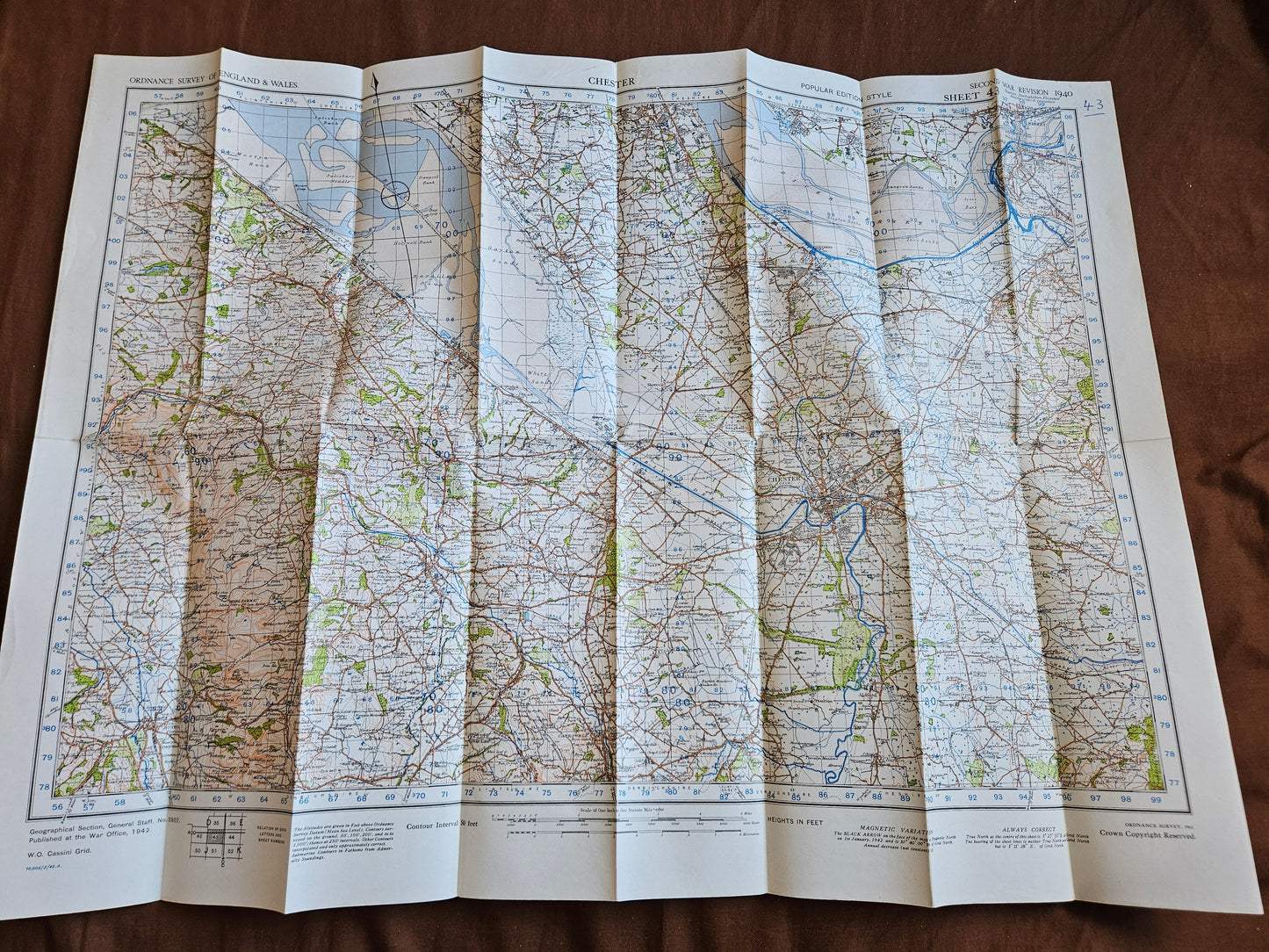 WW2 Ordnance Survey Map - Chester, 1940.