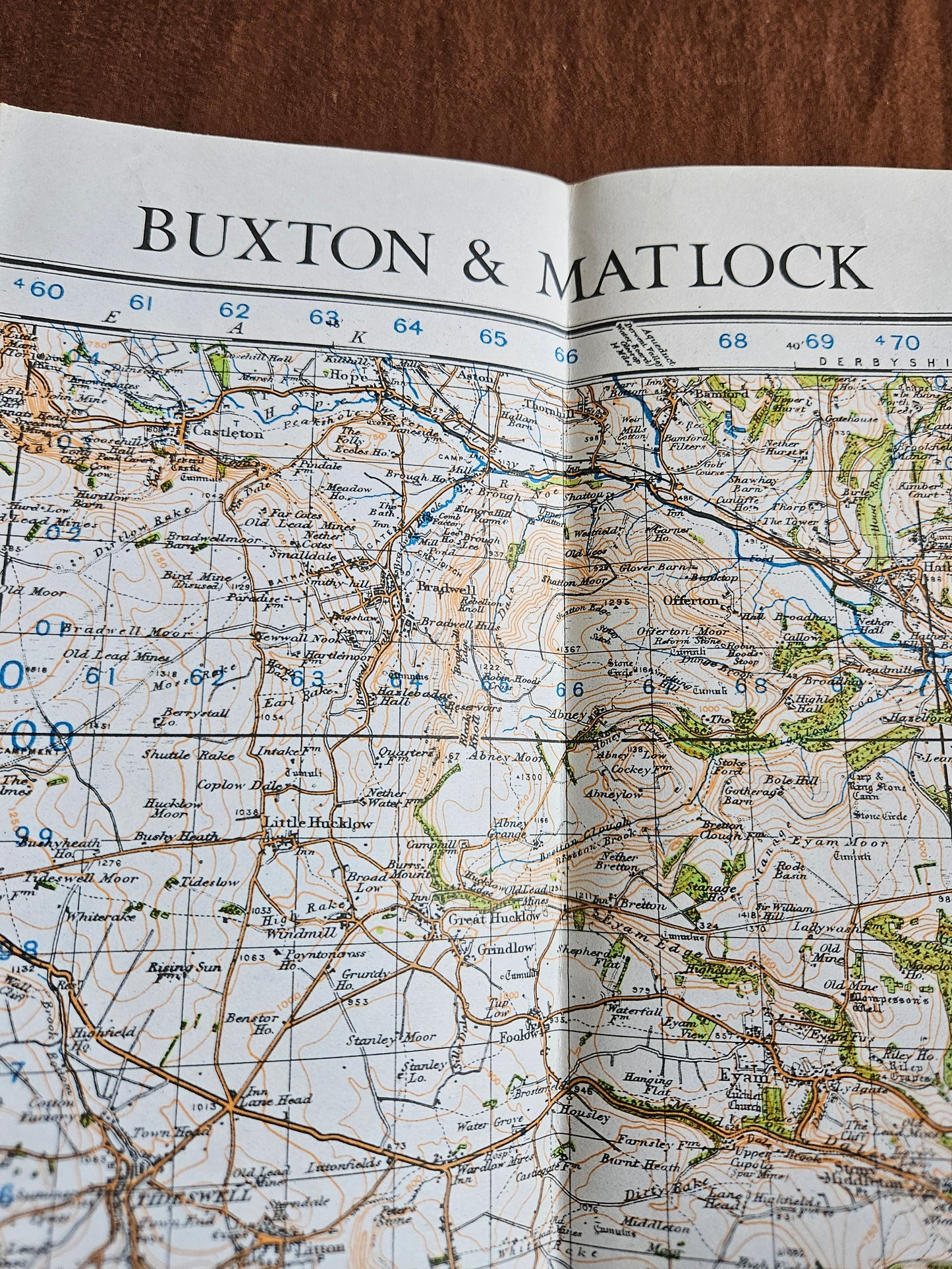 WW2 Ordnance Survey Map - Buxton & Matlock, 1940.