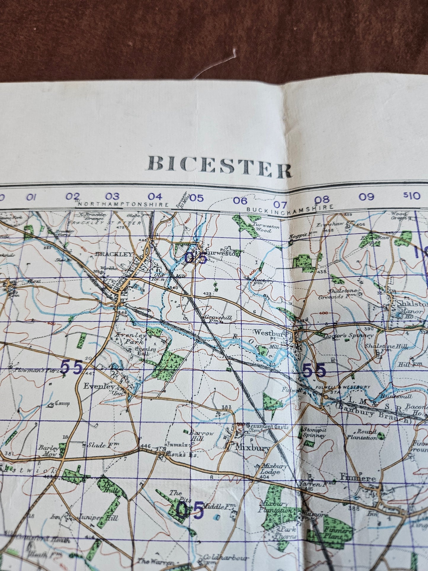 WW2 Ordnance Survey Map - Bicester, 1940.