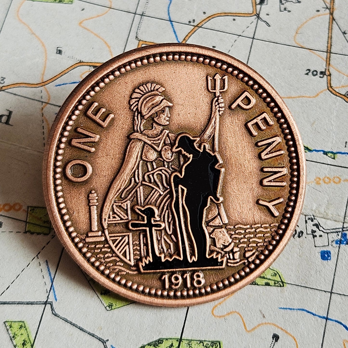 1918 Penny Pin Badge.