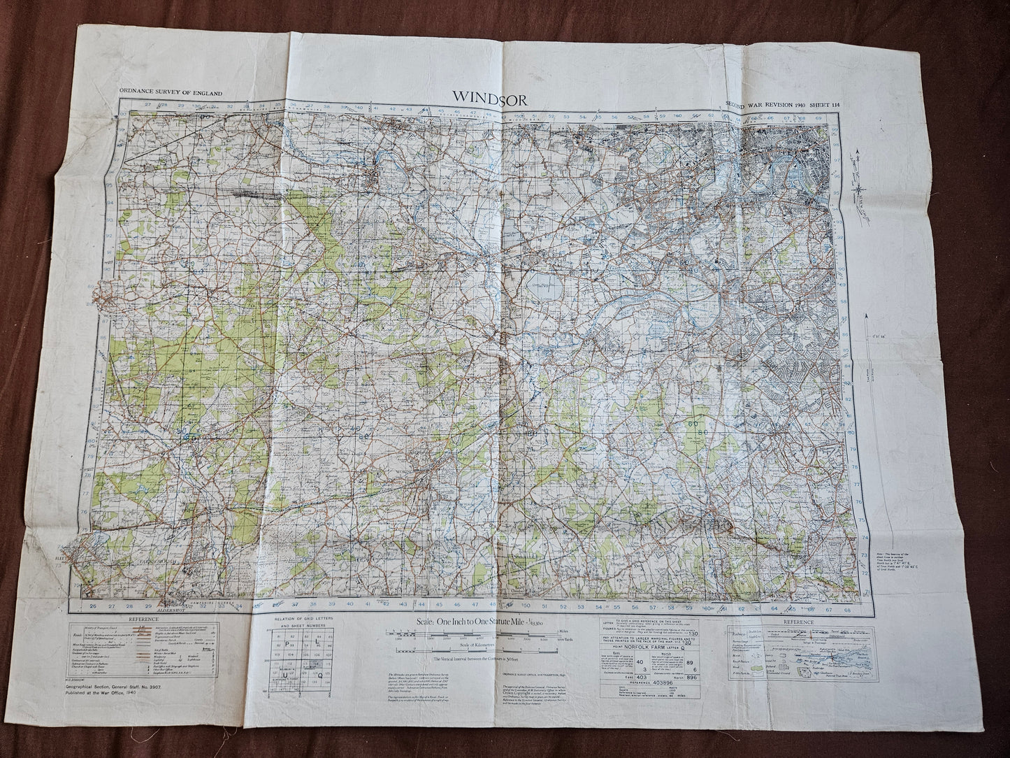 WW2 Ordnance Survey Map - Windsor, 1940.