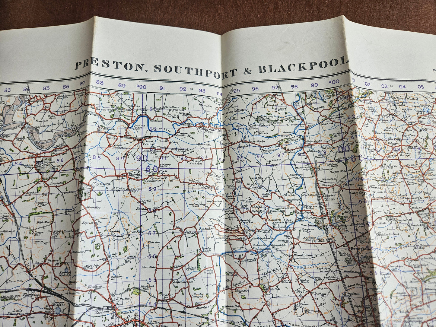WW2 Ordnance Survey Map - Preston, Southport & Blackpool, 1940.