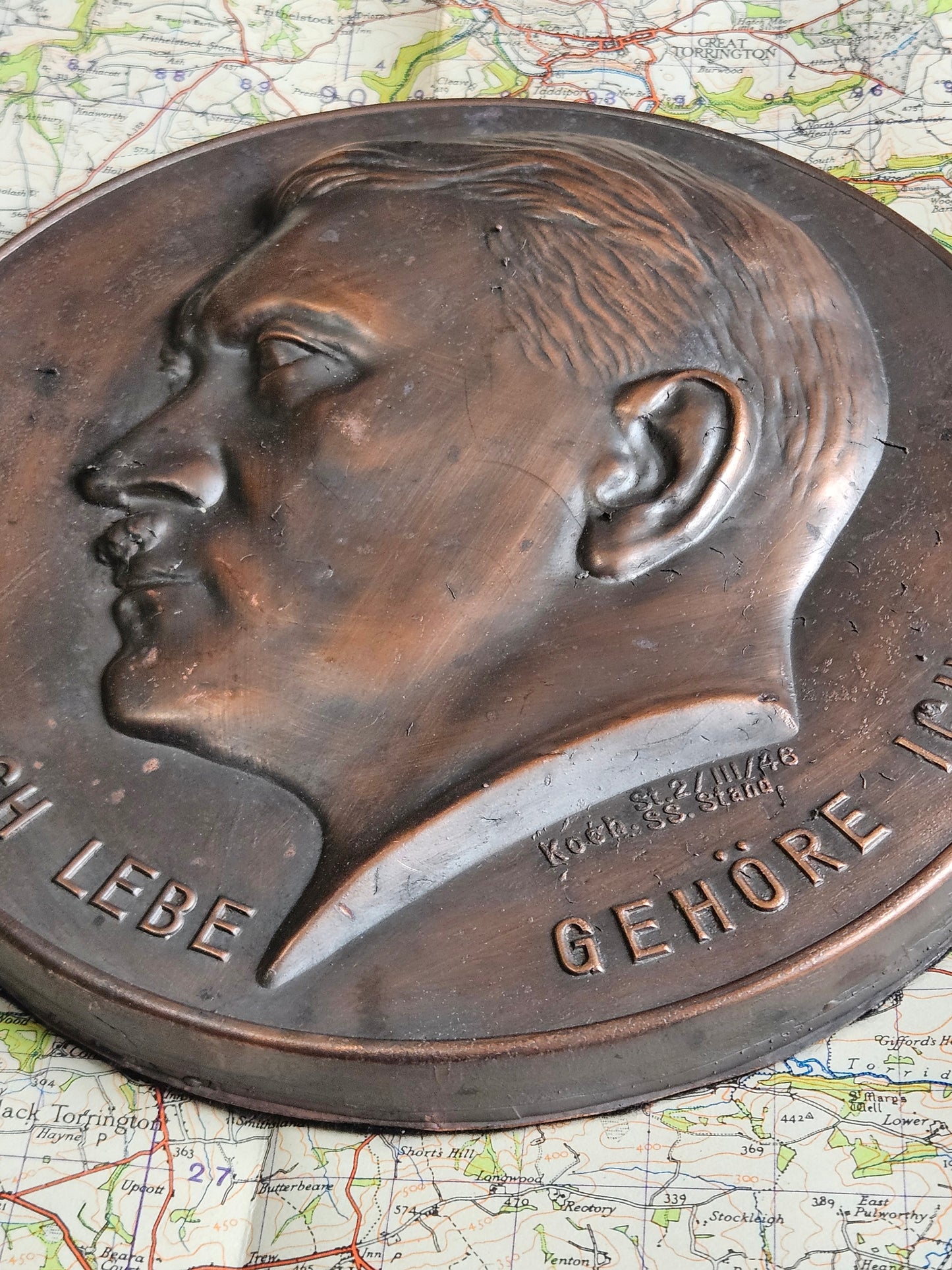 Replica Ww2 German, Nazi display plaque Medallion, Adolf hitler.