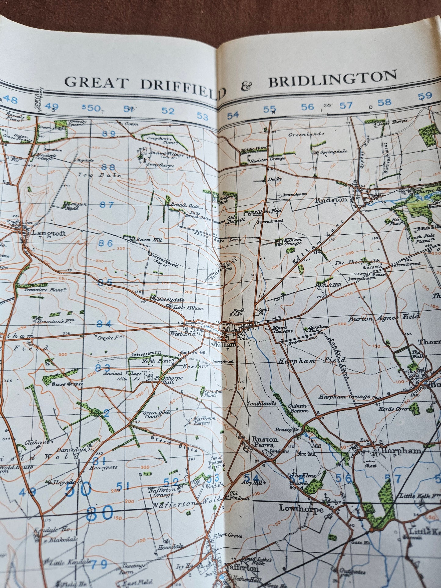 WW2 Ordnance Survey Map - Great Driffield & Bridlington, 1940.