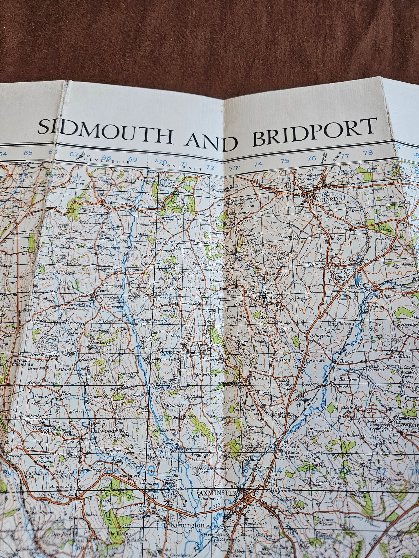 WW2 Ordnance Survey Map - Sidmouth and Bridport, 1940.