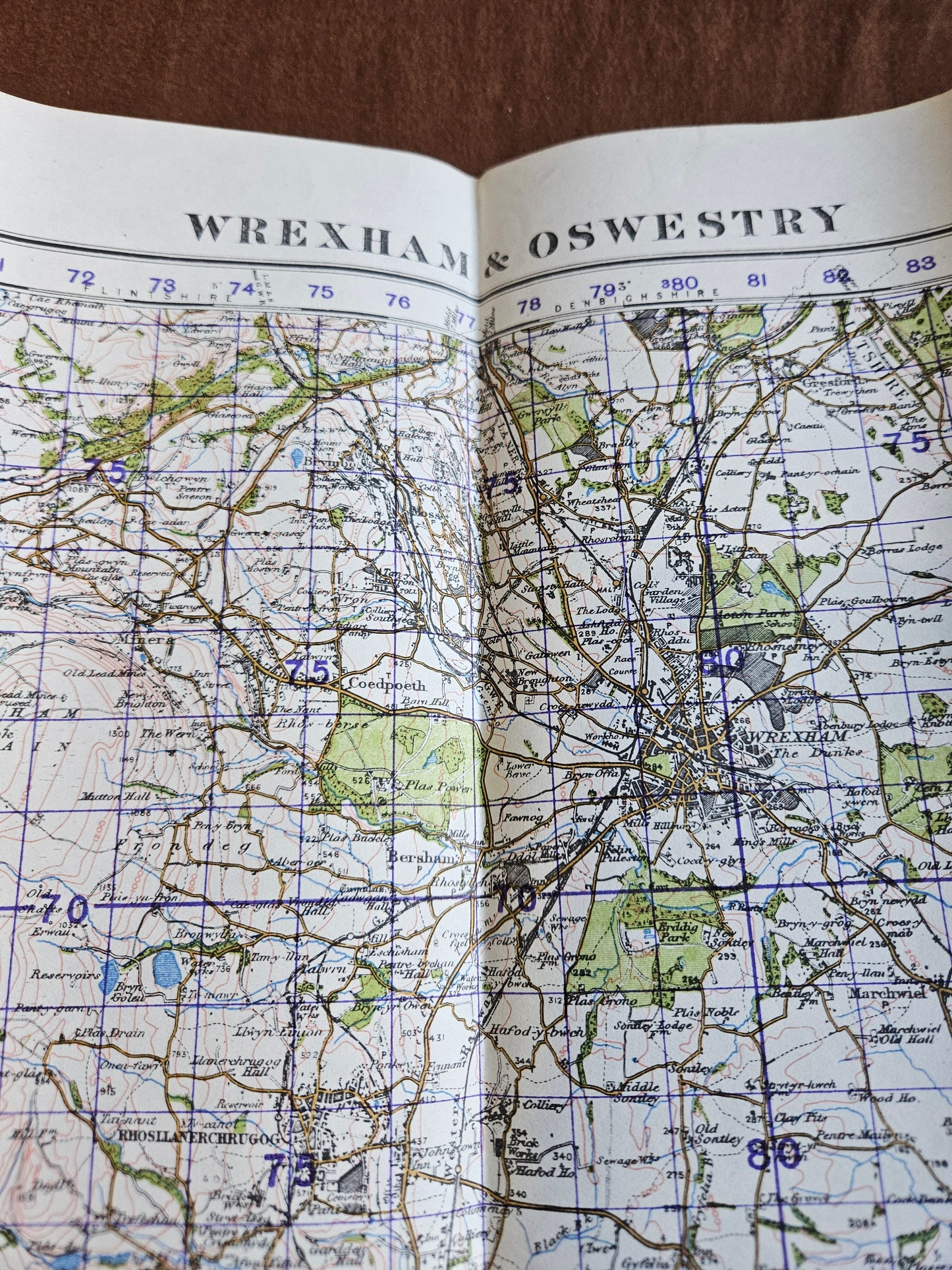 WW2 Ordnance Survey Map - Wrexham & Oswestry, 1940.