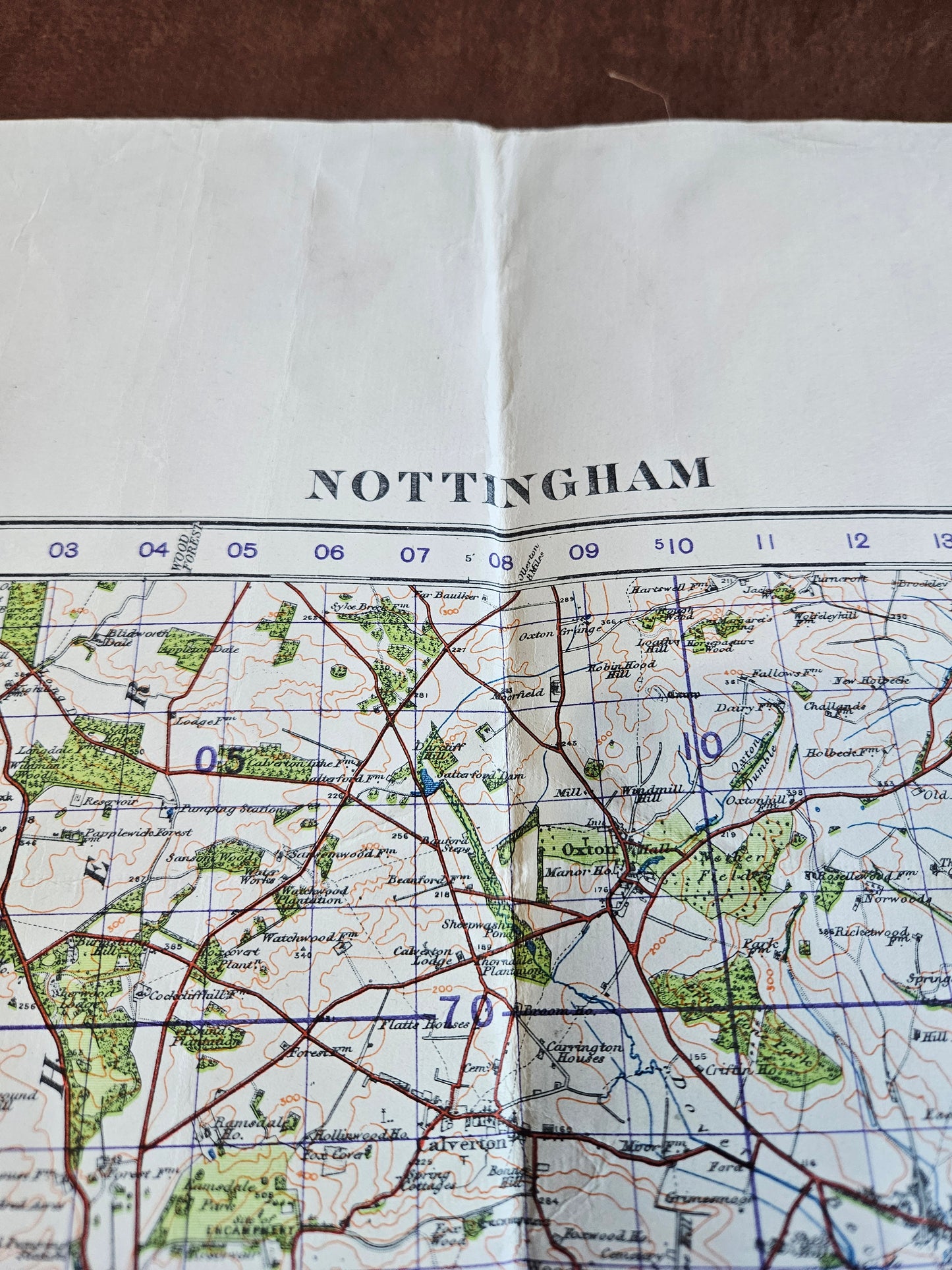 WW2 Ordnance Survey Map - Nottingham, 1940.