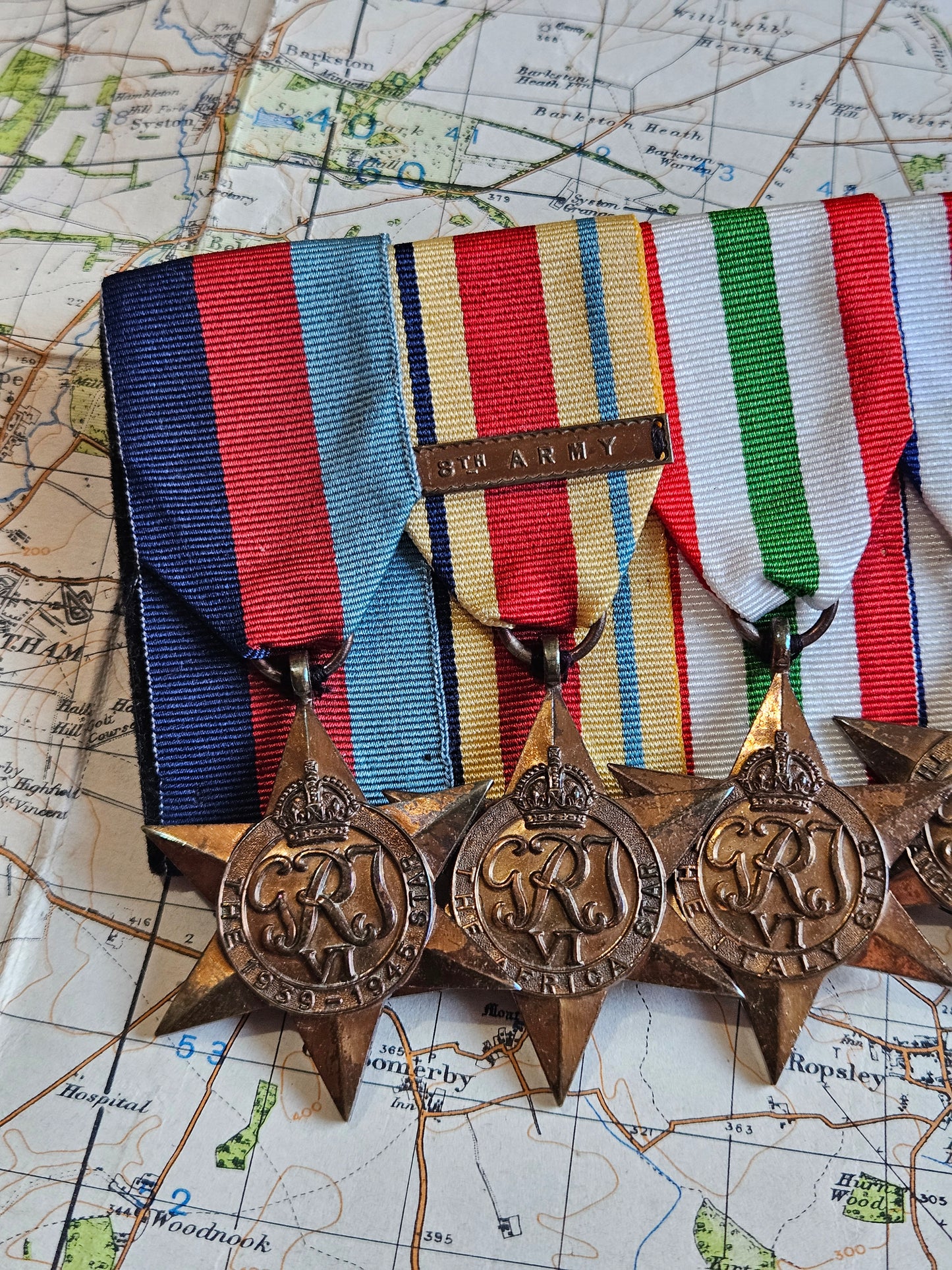 Original WW2 Star and Territorial Efficiency Medal Group on bar.