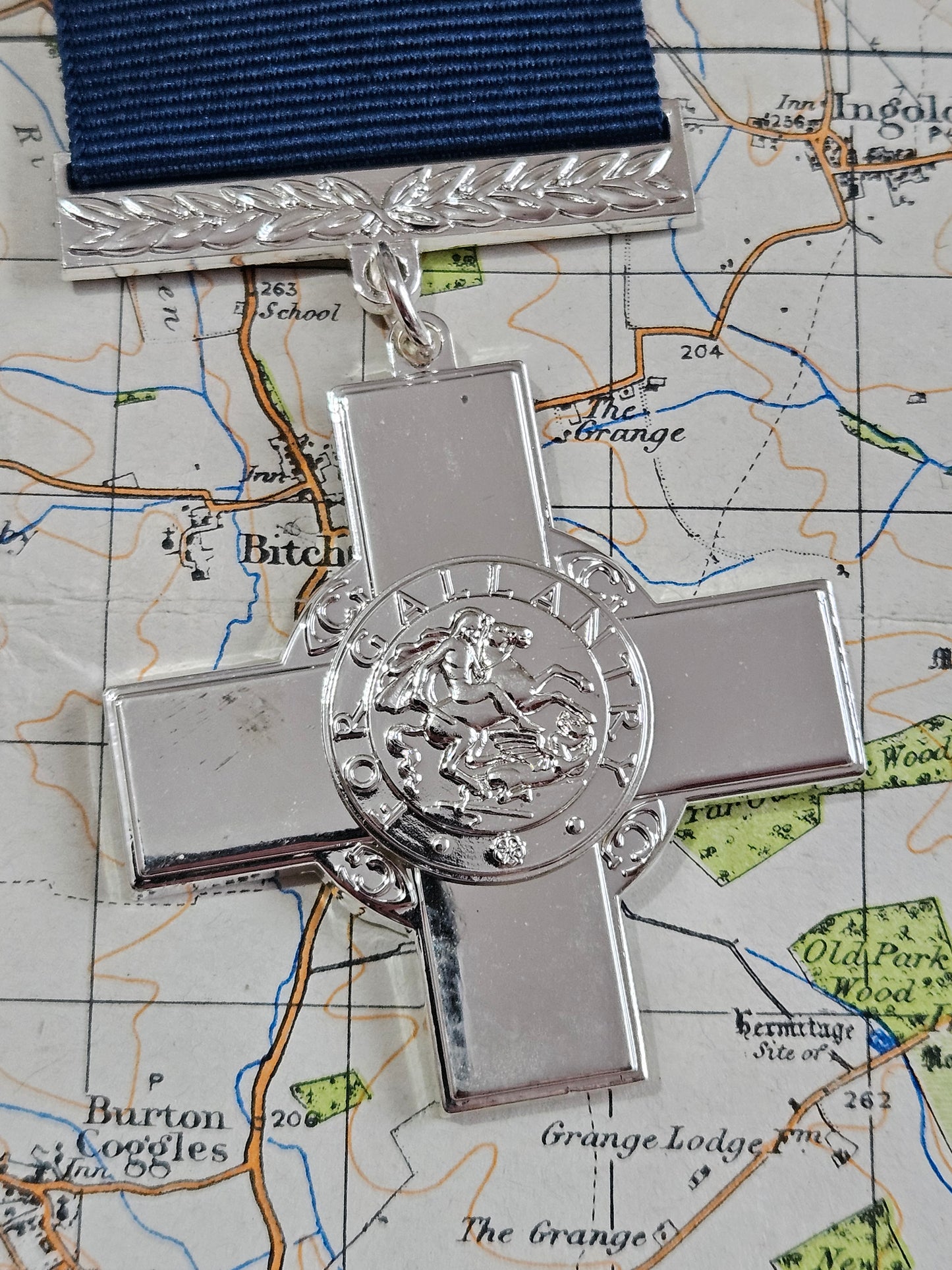 Full Size Replica George Cross Medal & Ribbon. Gallantry.