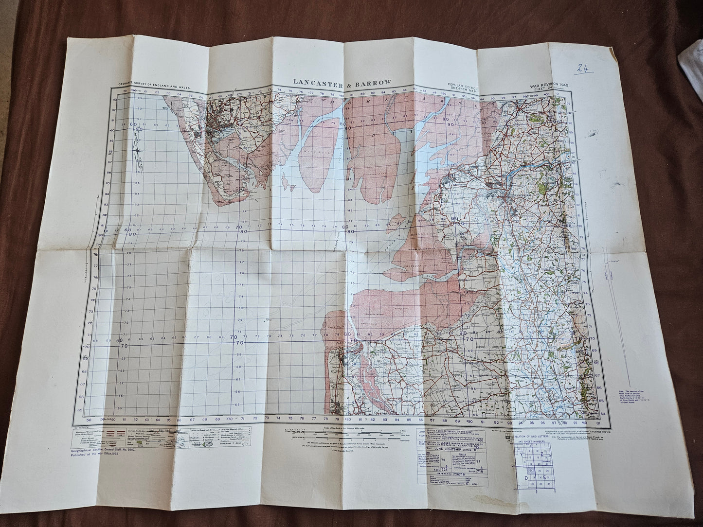 WW2 Ordnance Survey Map - Lancaster & Barrow, 1940.