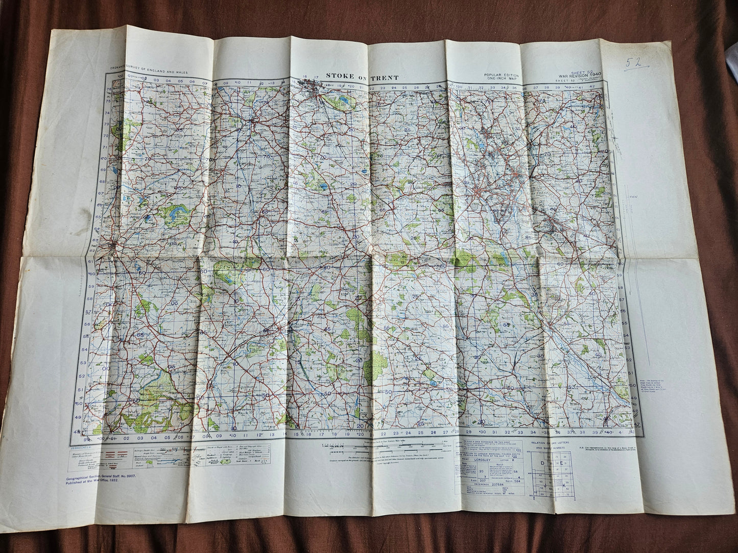 WW2 Ordnance Survey Map - Stoke On Trent, 1940.