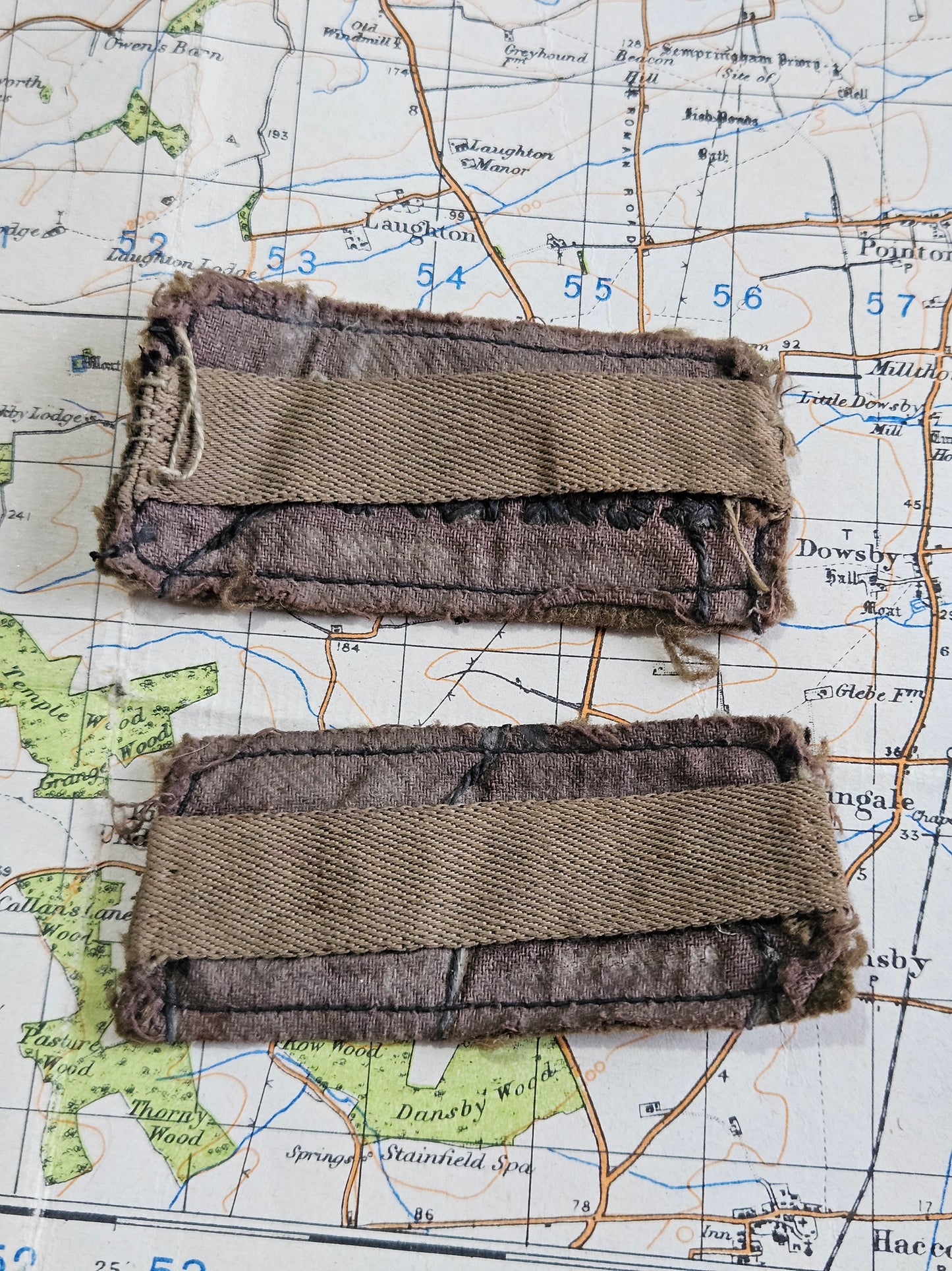 Genuine WW2 Royal Army Ordnance Corps RAOC Slip On Shoulder Titles