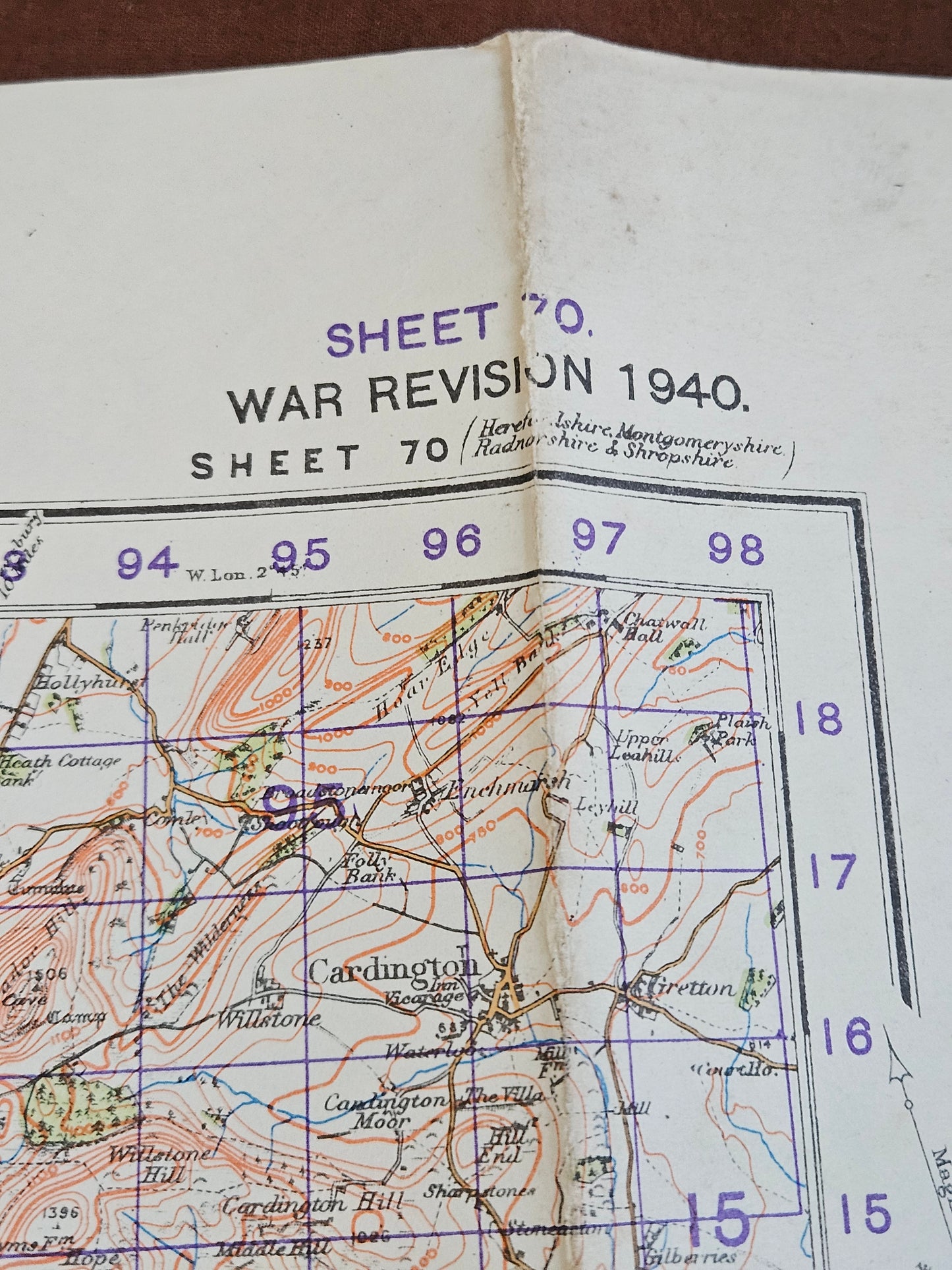 WW2 Ordnance Survey Map - Bishop's Castle, 1940.