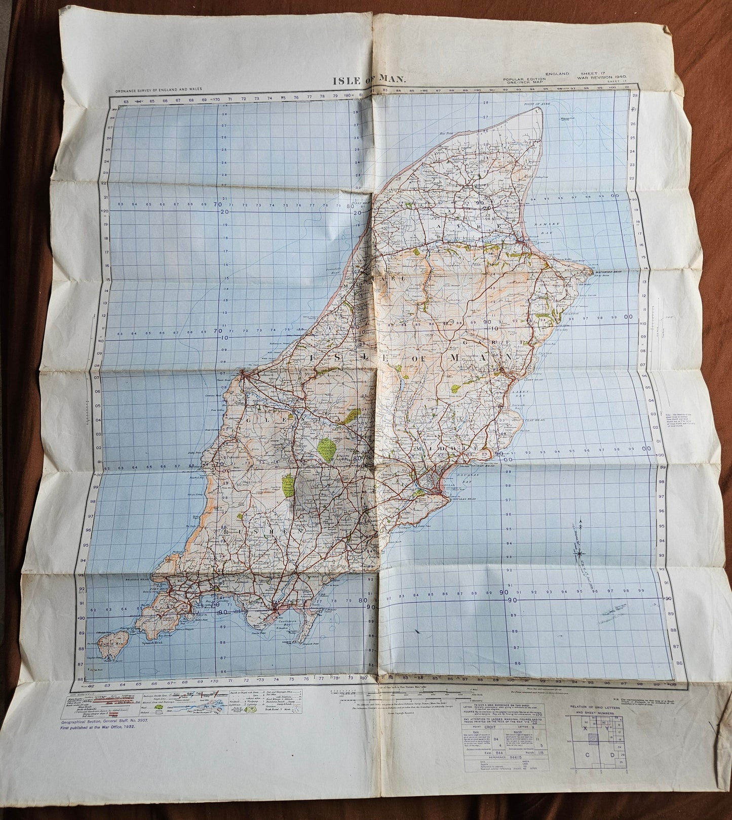 WW2 Ordnance Survey Map - Isle of Man, 1940.