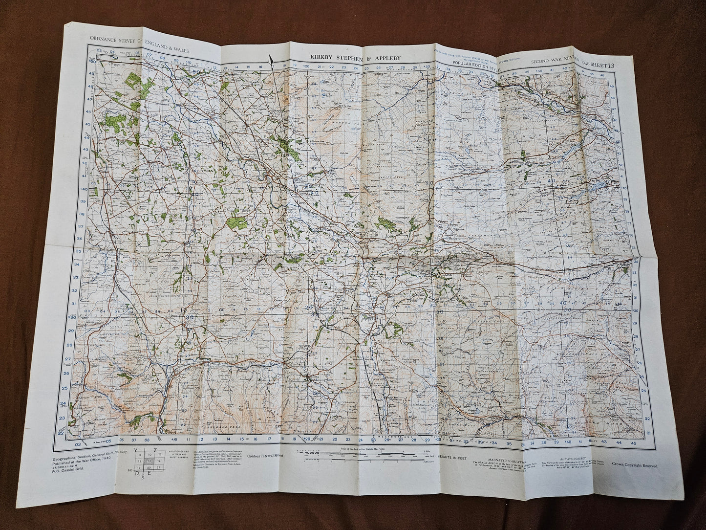 WW2 Ordnance Survey Map - Kirkby Stephen & Appleby, 1940.