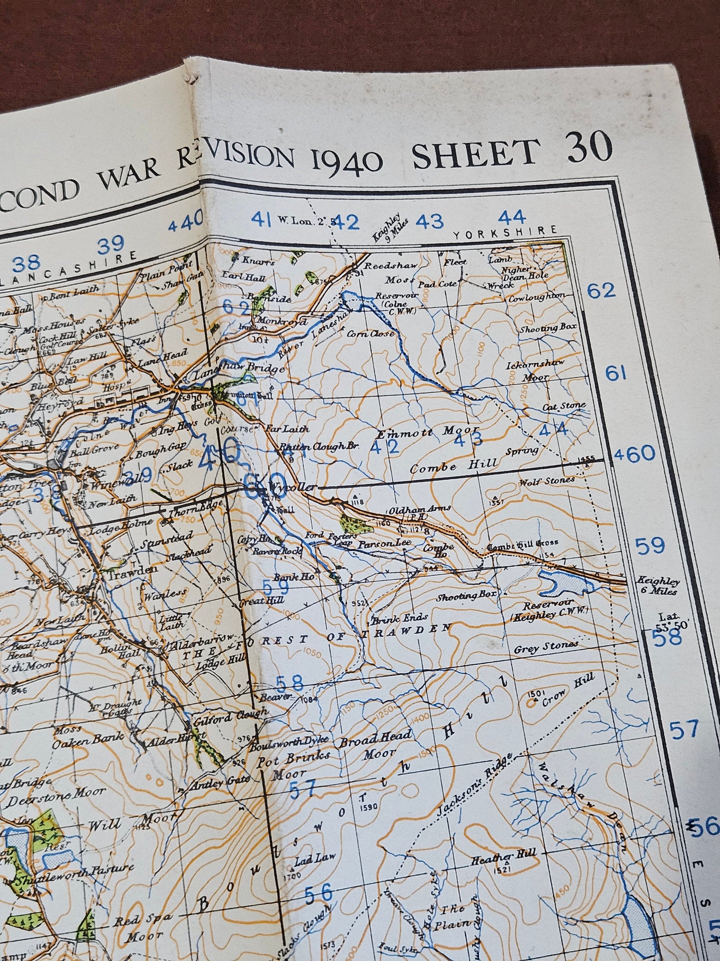 WW2 Ordnance Survey Map - Blackburn, 1940.