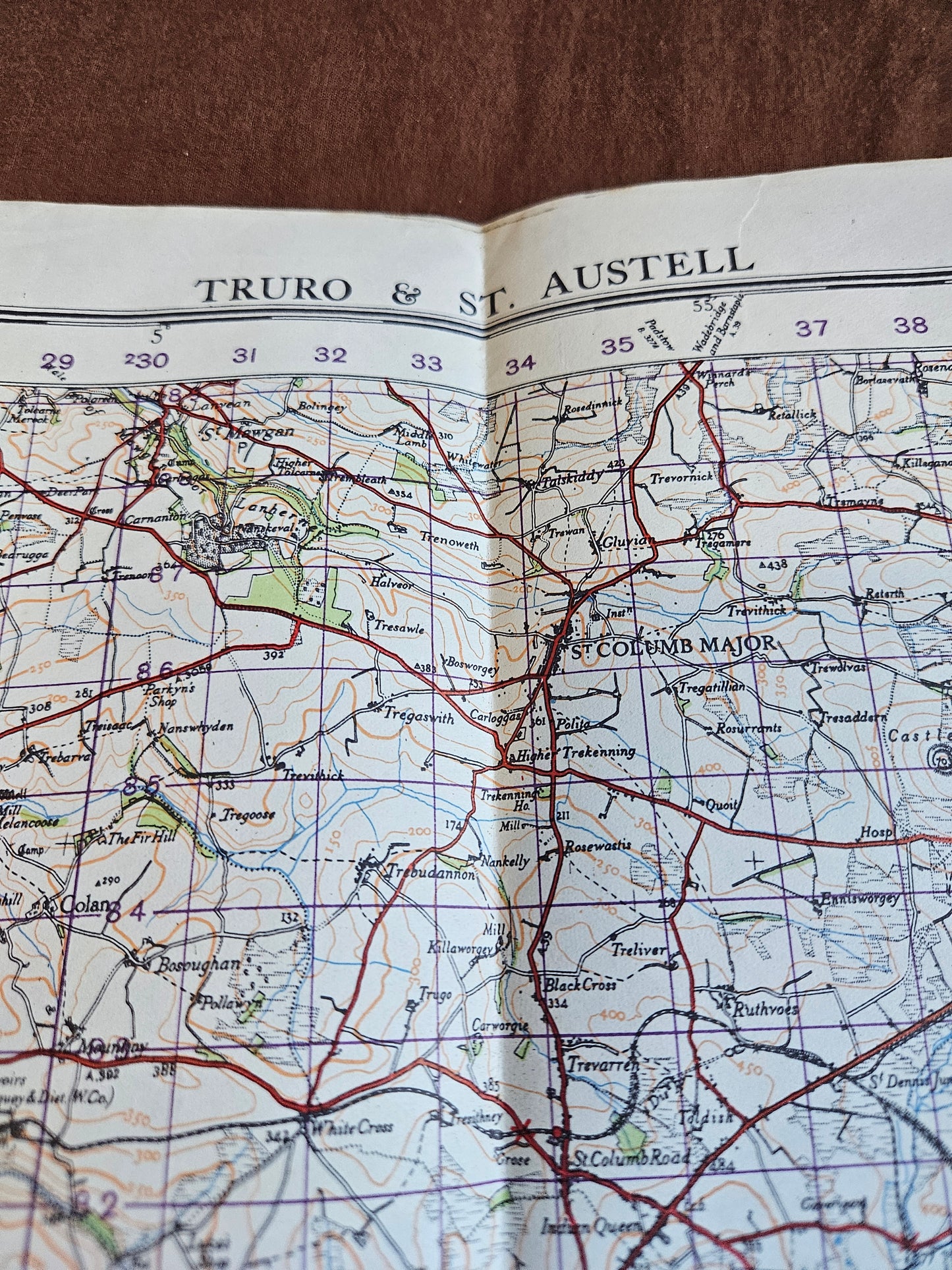 WW2 Ordnance Survey Map - Truro & St Austell, 1940.