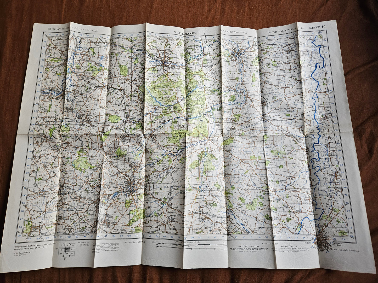 WW2 Ordnance Survey Map - The Dukeries, 1940.
