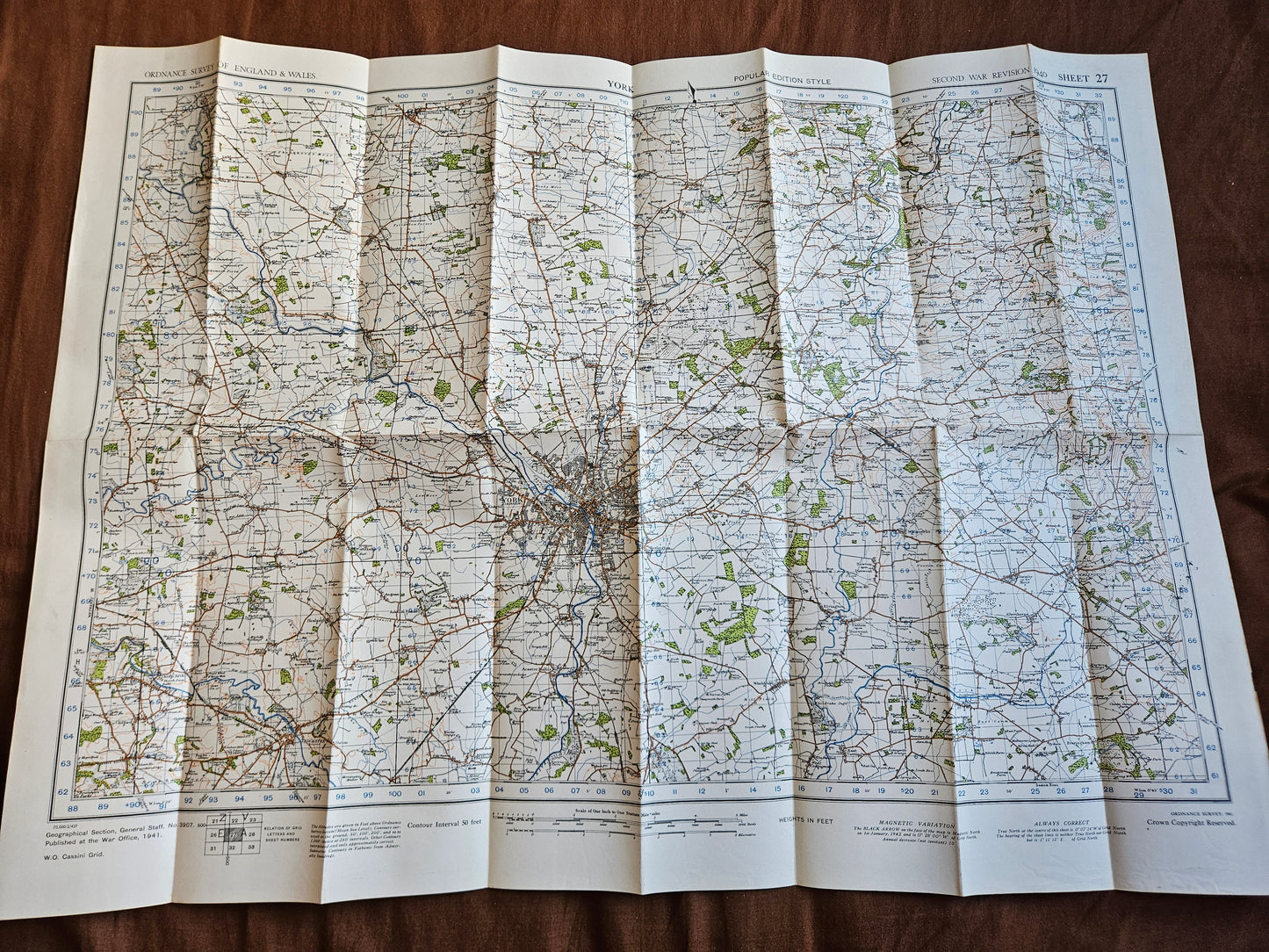 WW2 Ordnance Survey Map - York, 1940.