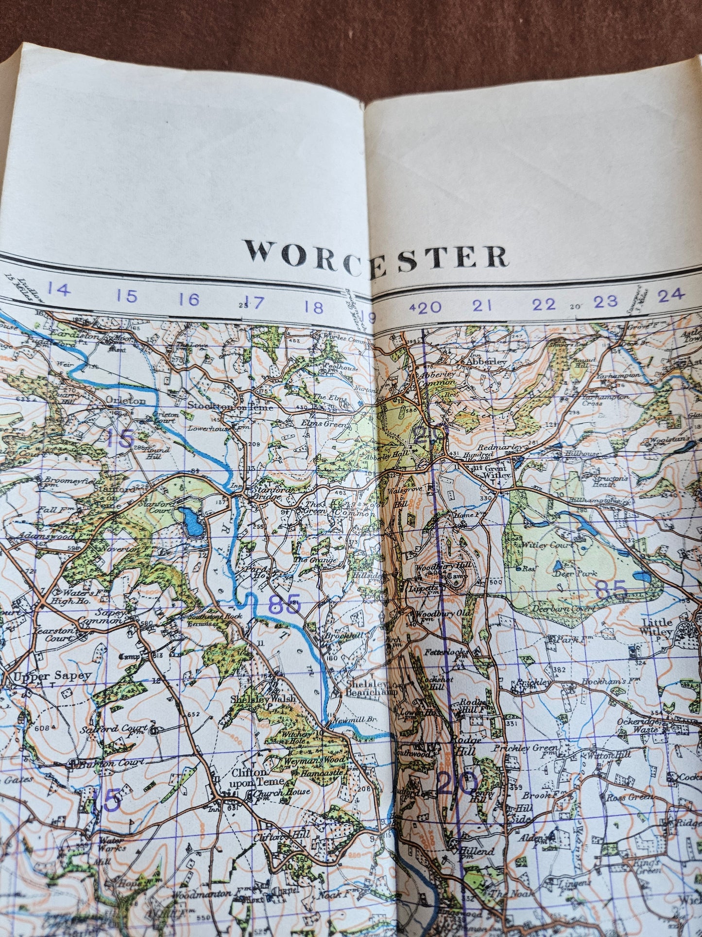 WW2 Ordnance Survey Map - Worcester, 1940.