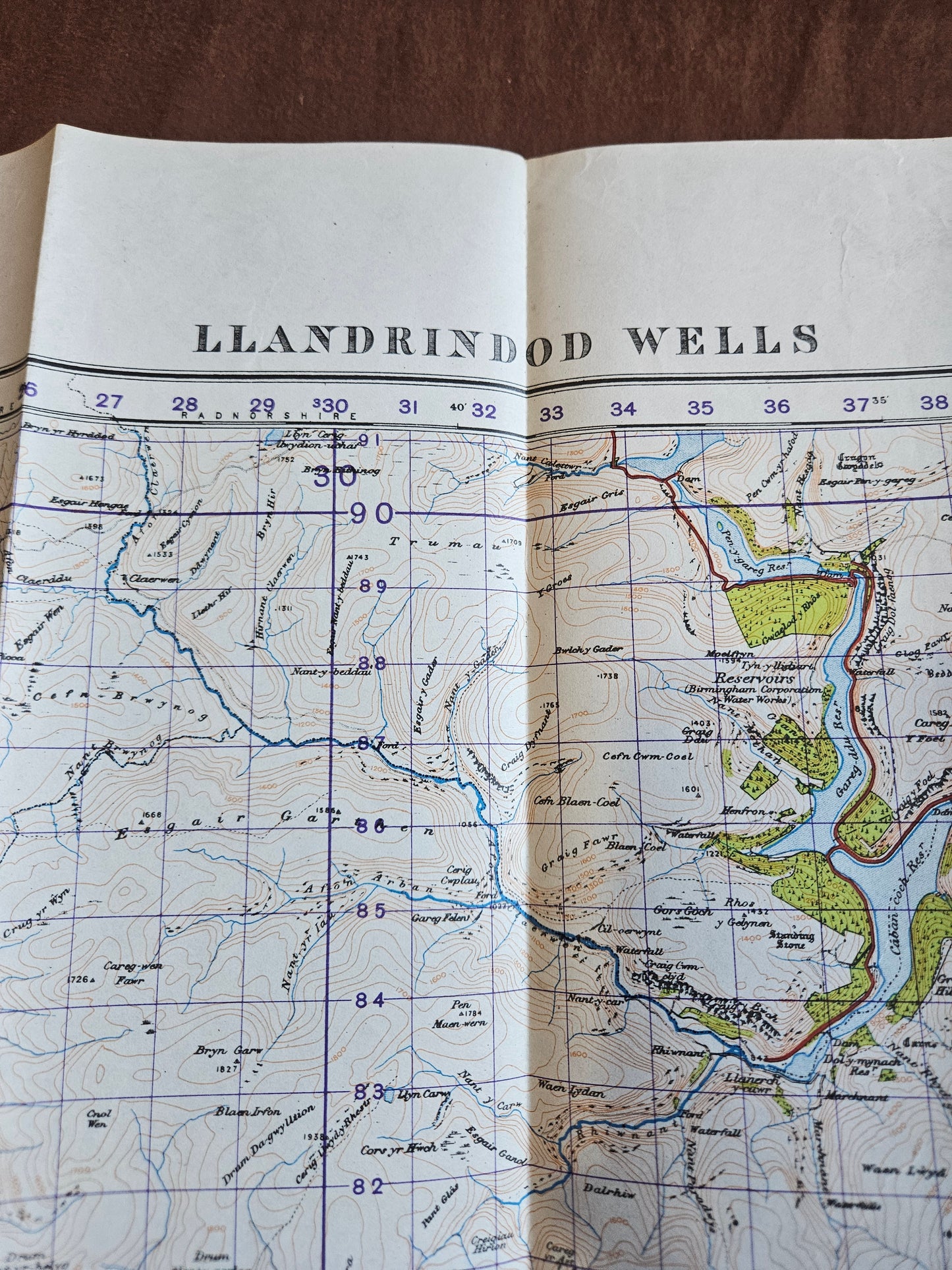 WW2 Ordnance Survey Map - Llandrindod Wells, 1940.