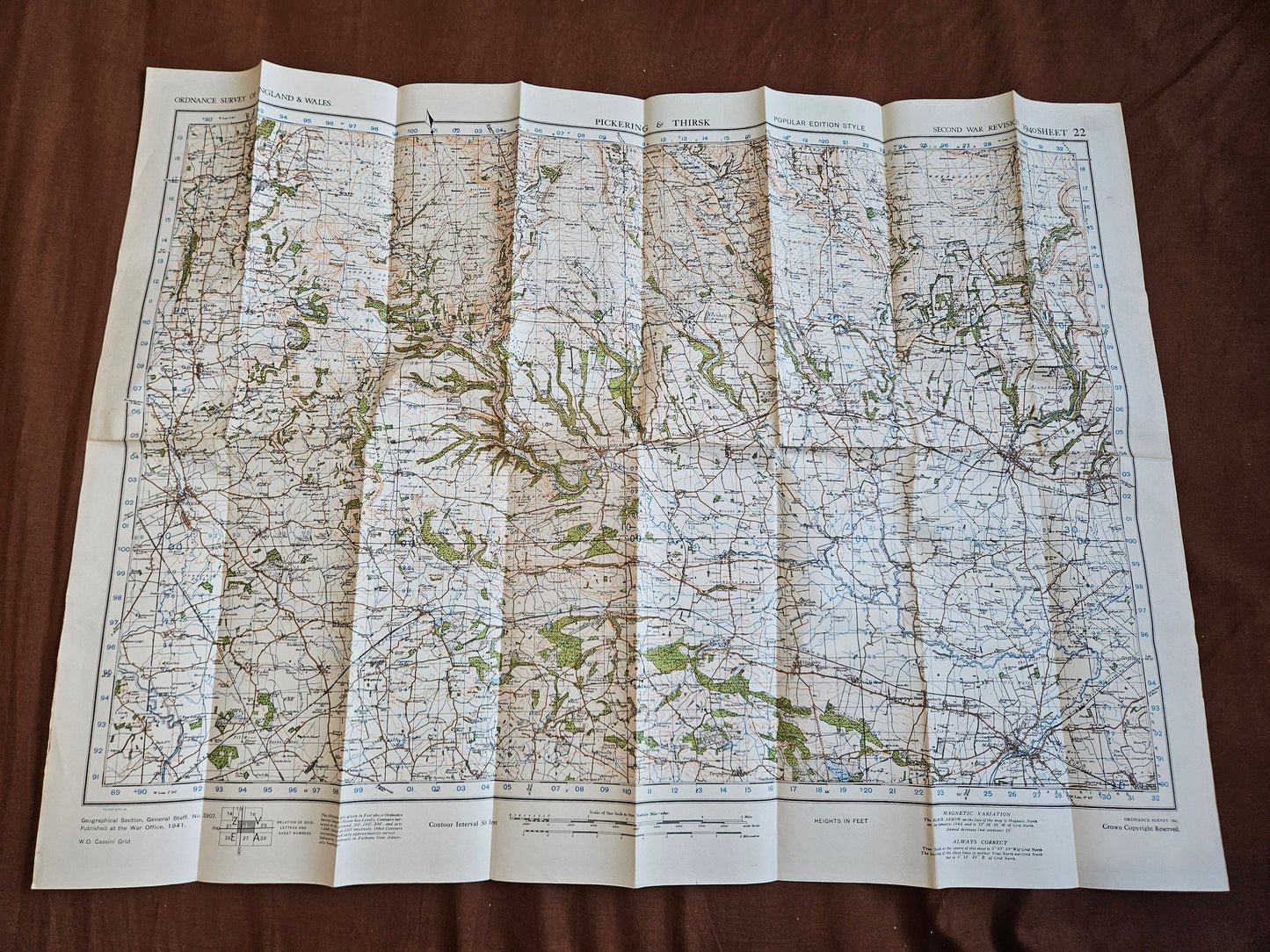 WW2 Ordnance Survey Map - Pickering & Thirsk, 1940.