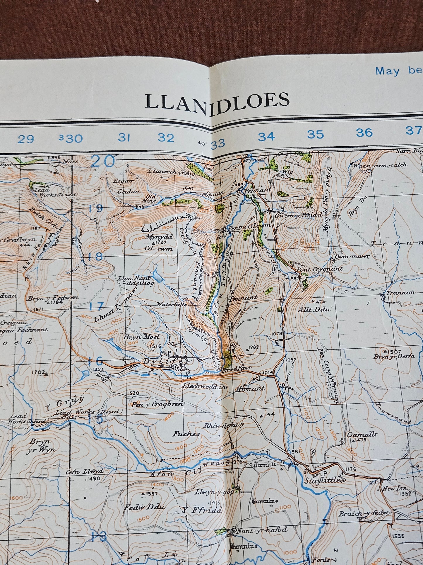 WW2 Ordnance Survey Map - Llanidloes, 1940.