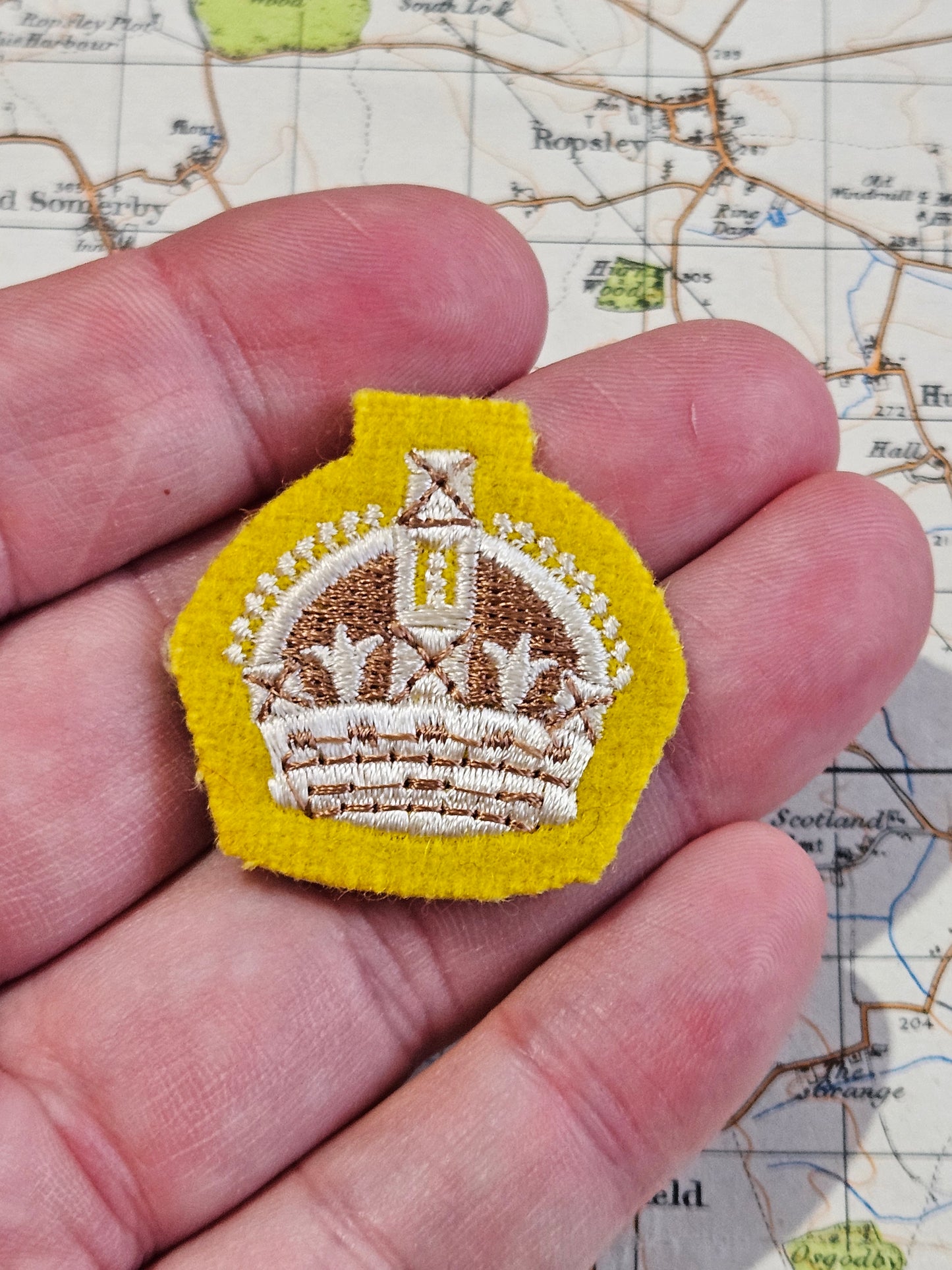 British Army Issue No.1 & 2 Dress Rank Crown Patch.