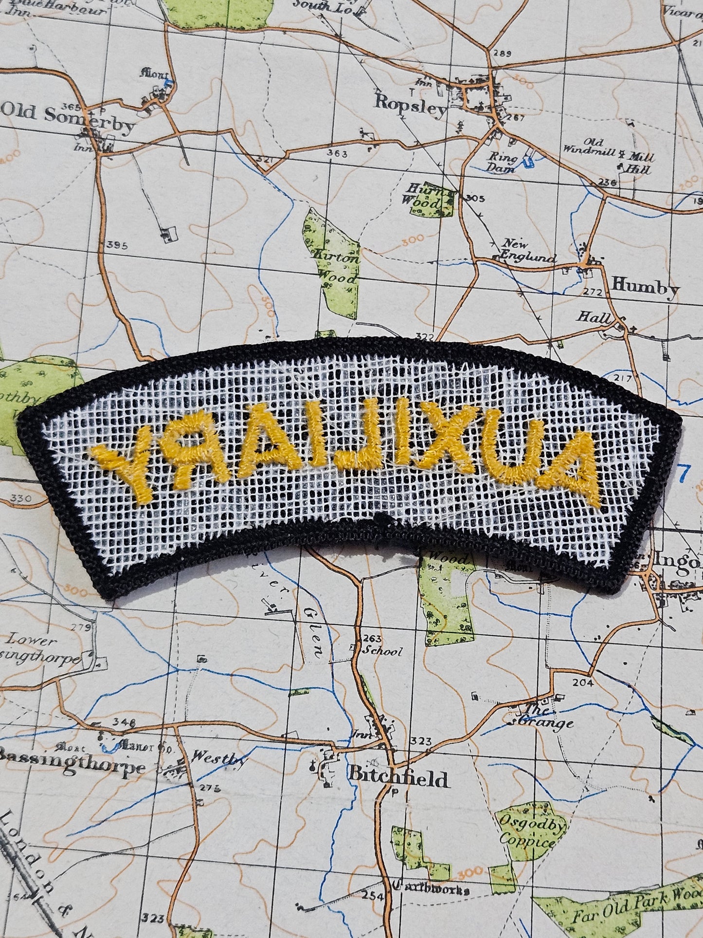 Auxiliary Police Rocker Tab Shoulder Patch.