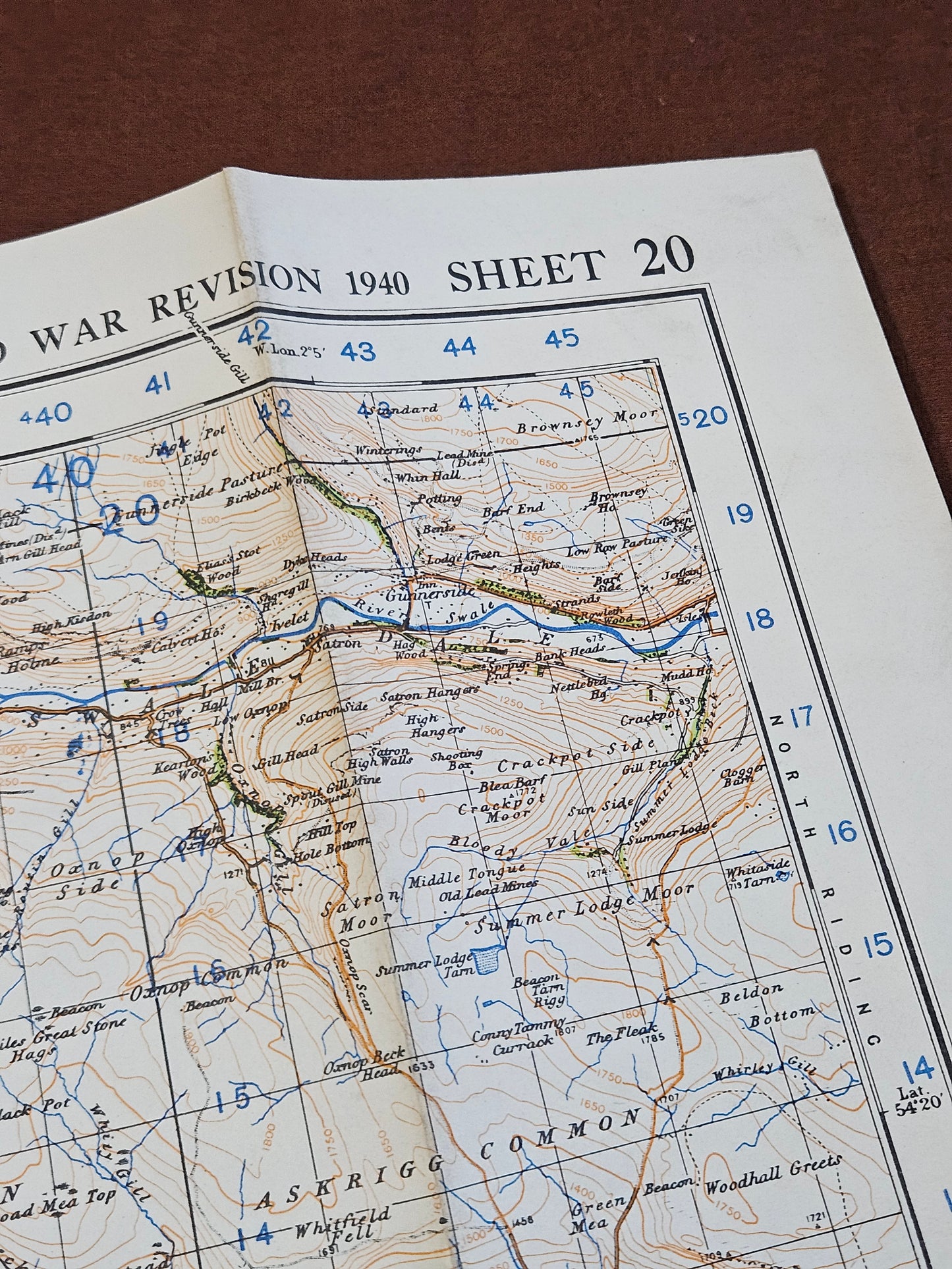 WW2 Ordnance Survey Map - Kirkby Lonsdale & Hawes, 1940.