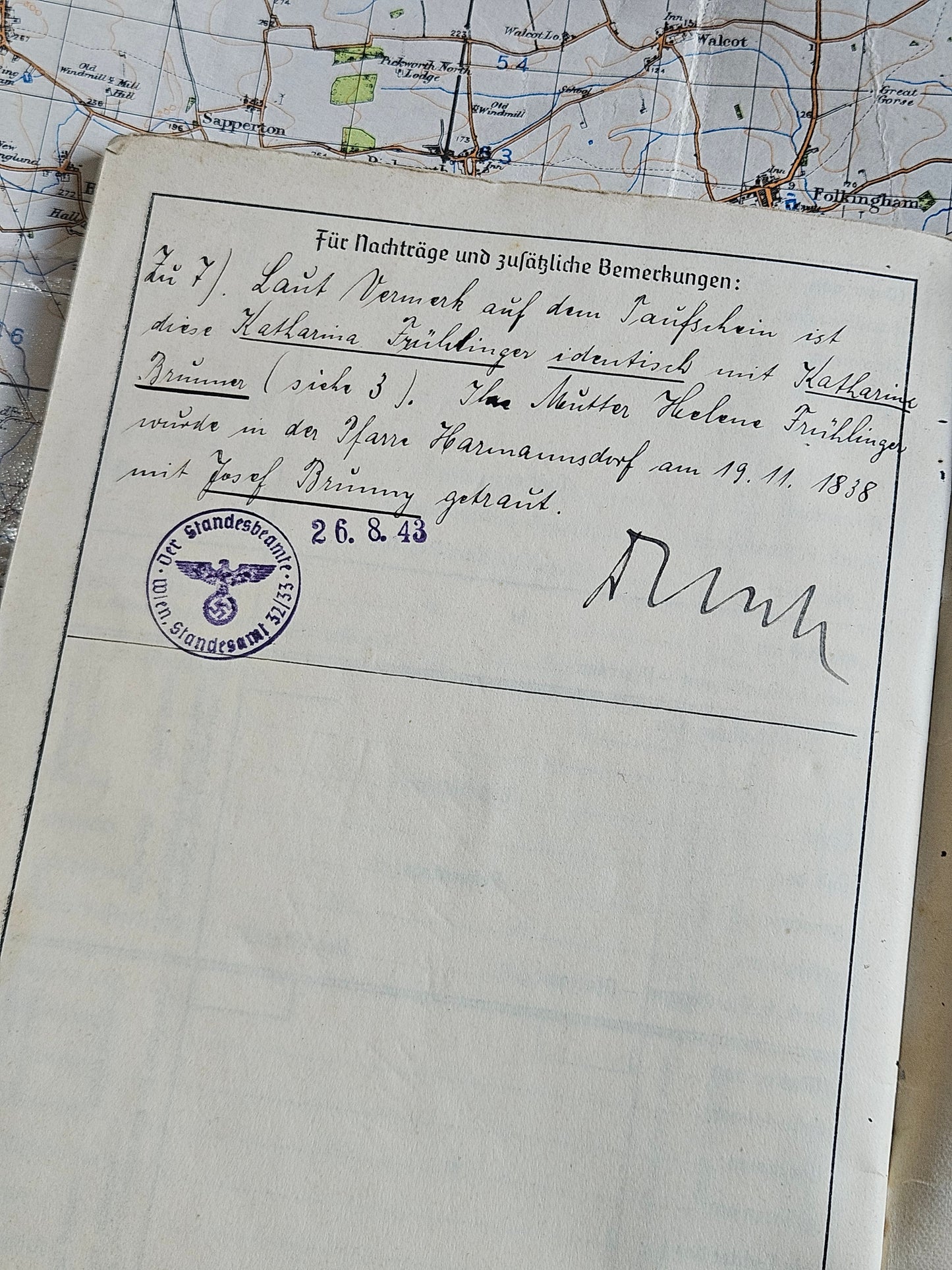 WW2 Nazi Ahnenpass (Ancestor Pass) to certify Aryan Lineage.