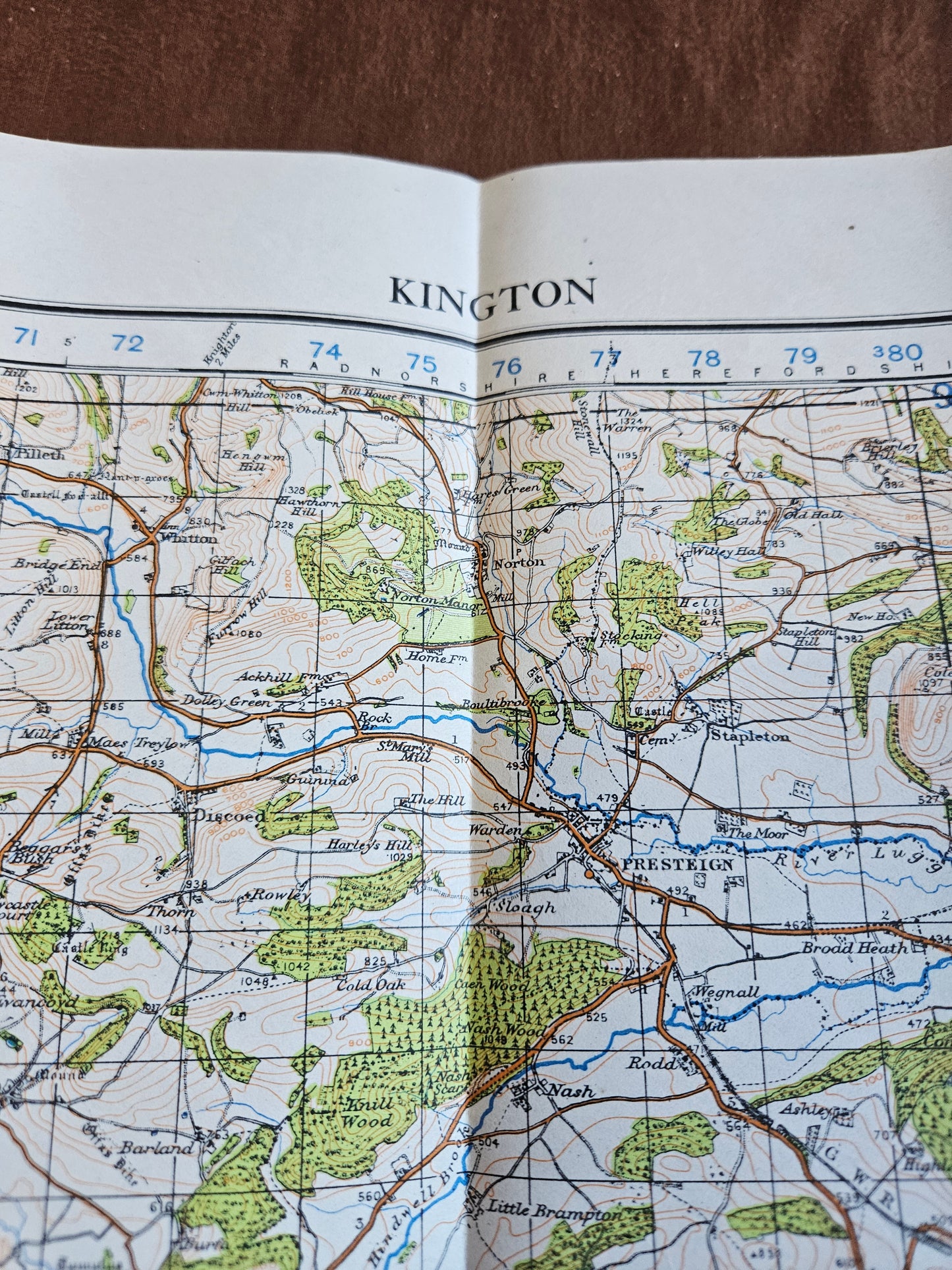 WW2 Ordnance Survey Map - Kington, 1940.