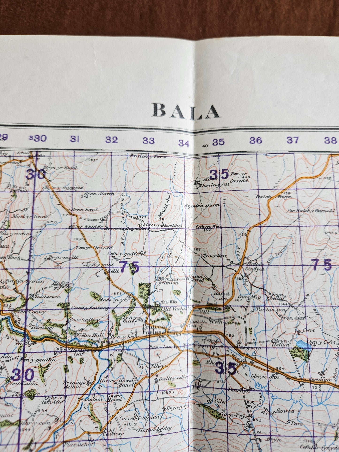 WW2 Ordnance Survey Map - Bala, 1940.