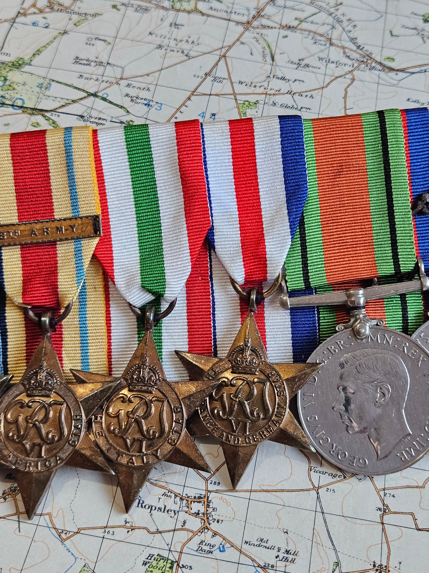 Original WW2 Star and Territorial Efficiency Medal Group on bar.