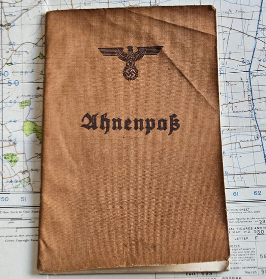 WW2 Nazi Ahnenpass (Ancestor Pass) to certify Aryan Lineage.