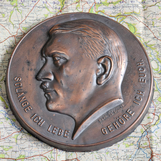 Replica Ww2 German, Nazi display plaque Medallion, Adolf hitler.