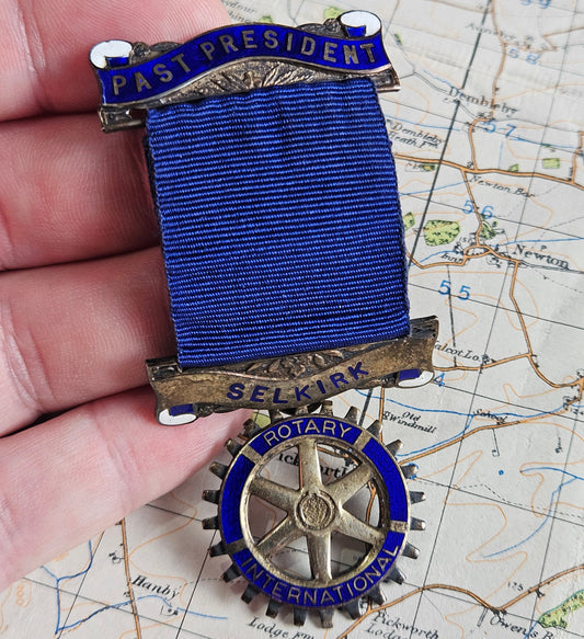 Vintage Rotary International Past President Selkirk Silver Hallmark Medal