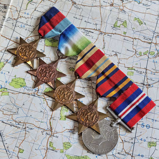 Original WW2 Star and War Medal Group on bar.