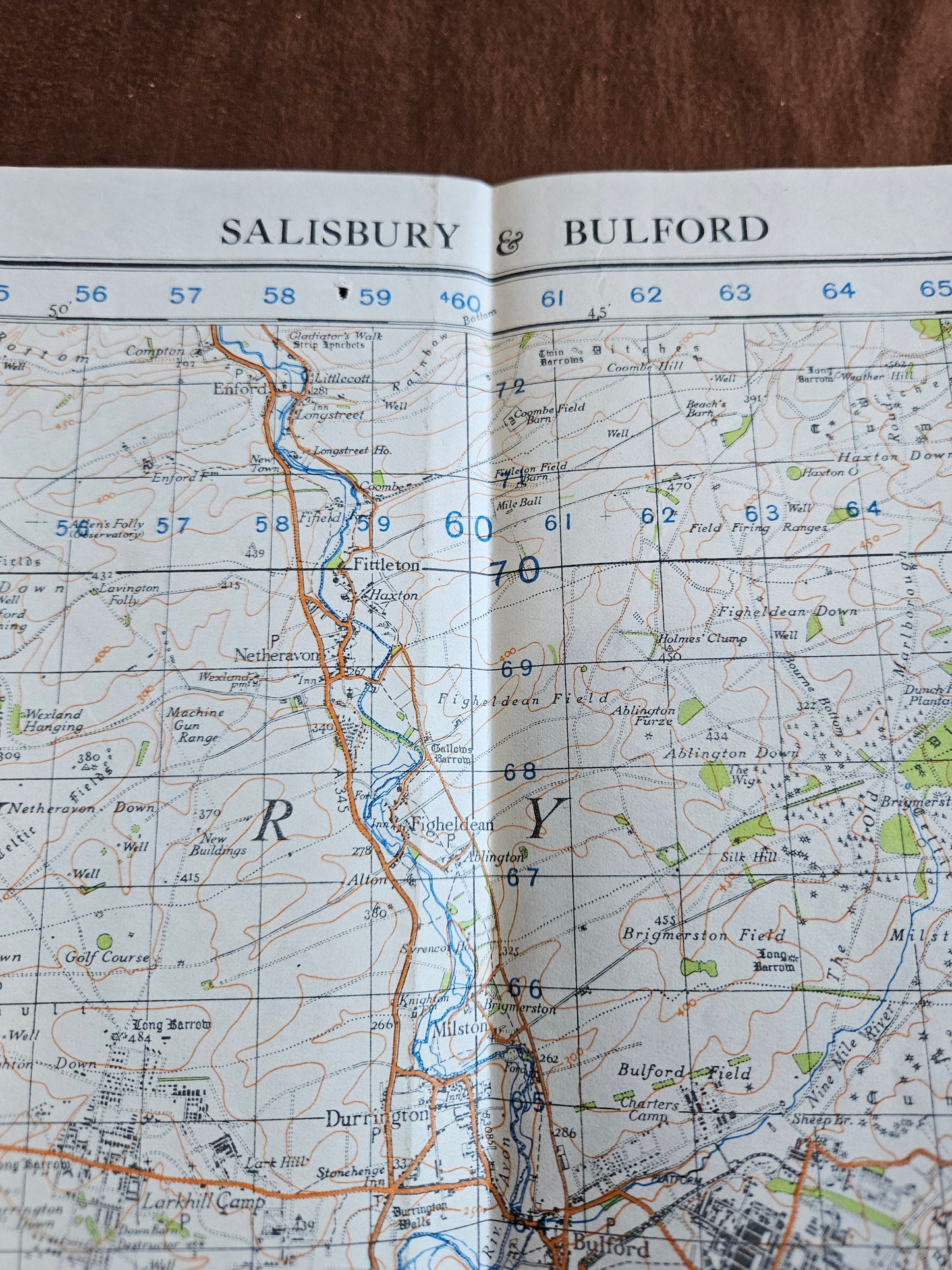 WW2 Ordnance Survey Map - Salisbury & Bulford, 1940.
