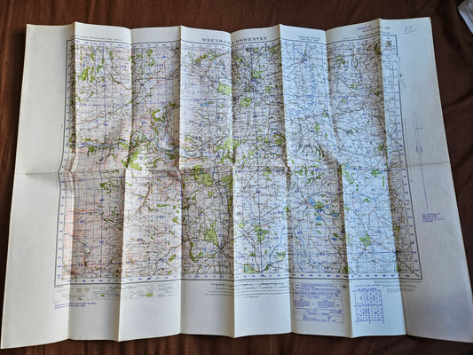 WW2 Ordnance Survey Map - Wrexham & Oswestry, 1940.