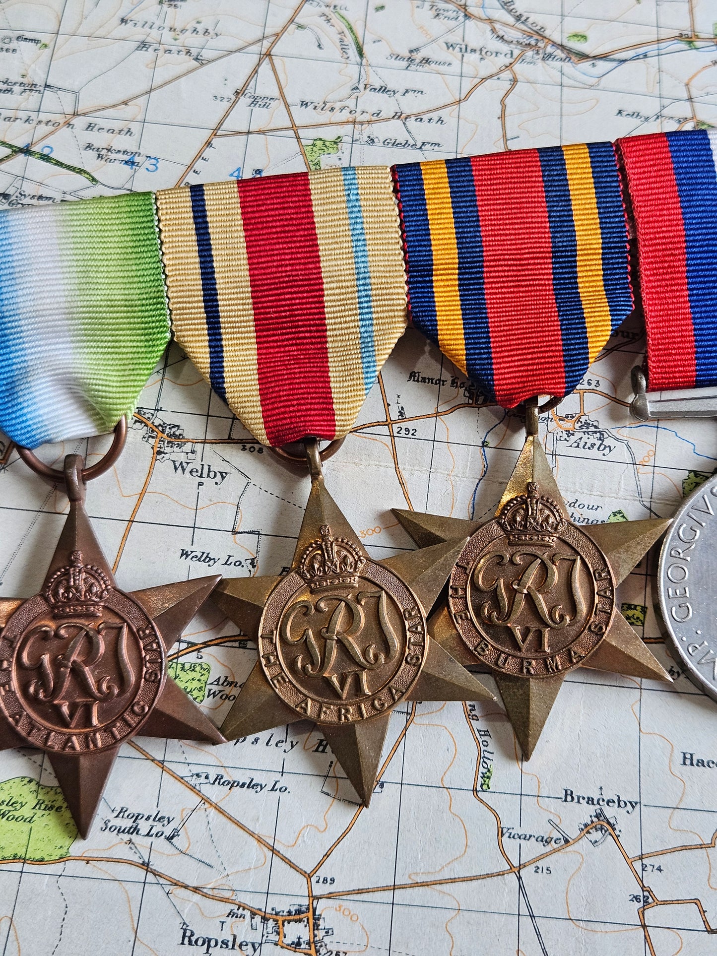 Original WW2 Star and War Medal Group on bar.
