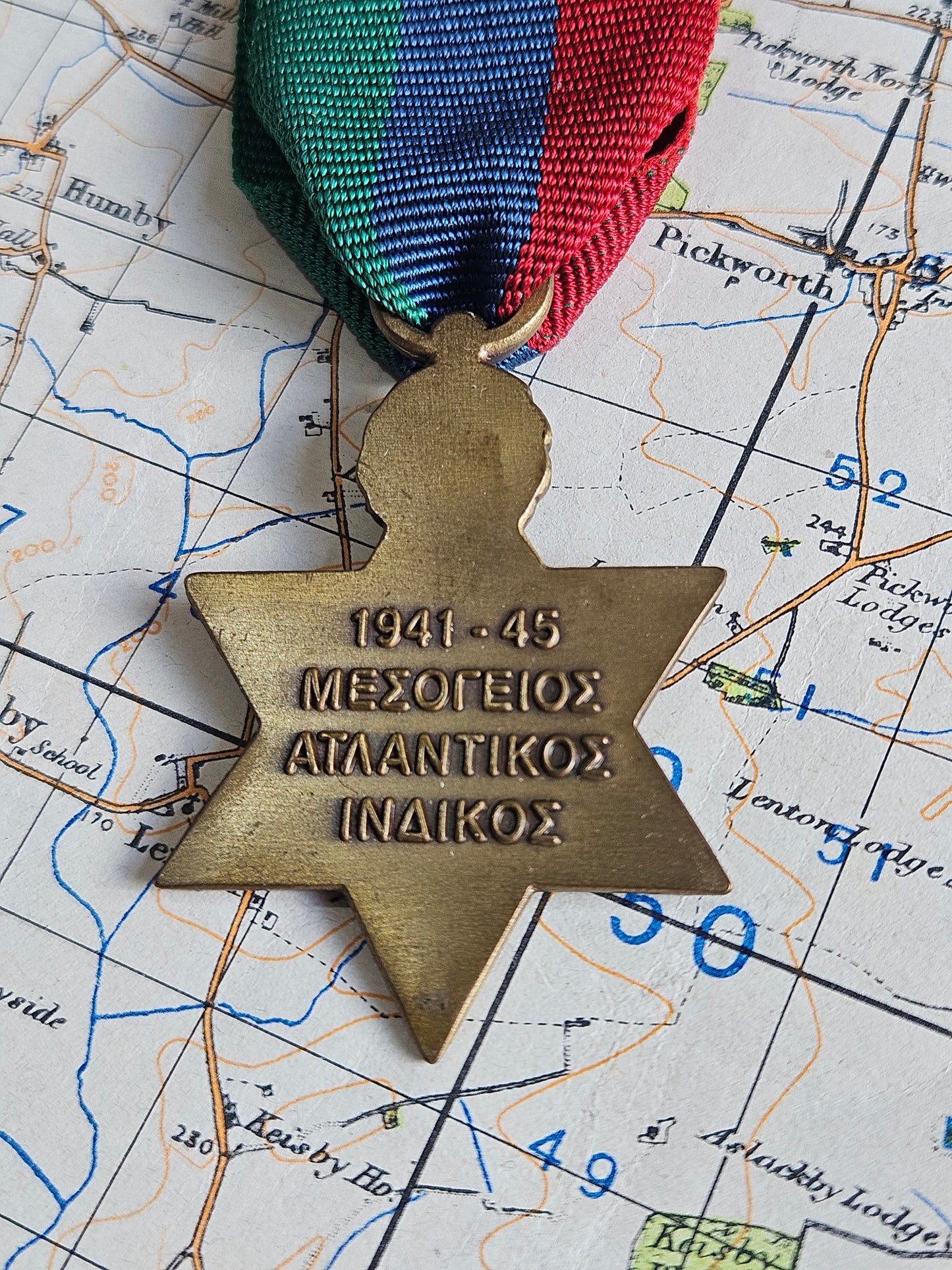 Greece, Greek Navy War Medal 1941-45, Star. Full Size In Box.