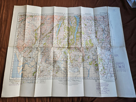 WW2 Ordnance Survey Map - Windermere & Ulverston, 1940.