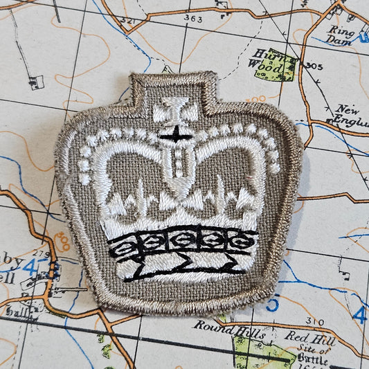 British Army WO2 Queen's Crown Tropical/Desert Uniform Badge