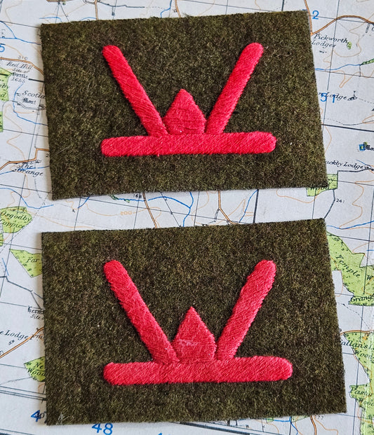 British Army WW2 53rd Infantry Division Welsh Formation Badges Pair.